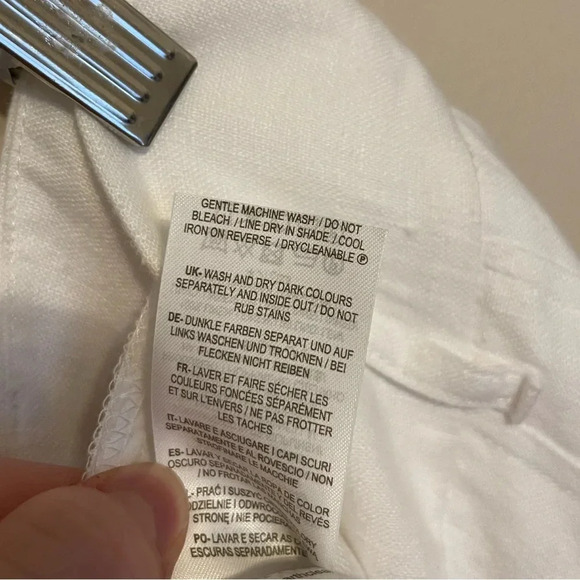 BODEN Women's White 100% Linen Pants US Sz 2 Pockets Lightweight Cuffed Like New - Picture 7 of 7